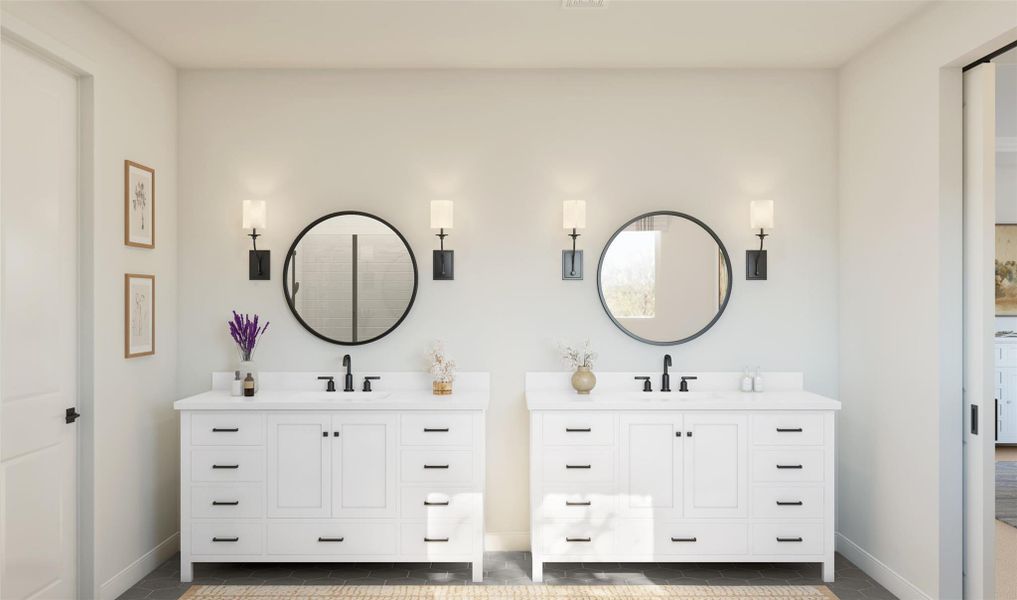 Luxurious primary bath (*Artist rendering used for illustration purposes only.)