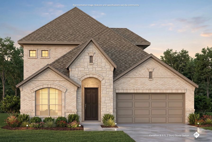 Front exterior of a new home in Vista Point, Grandview, TX, highlighting curb appeal (Image 8). Front exterior of a new home in Vista Point, Grandview, TX, highlighting curb appeal (Image 8).