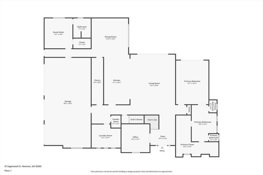 2D floor plan layout of this home in , Newnan, GA (Image 6).