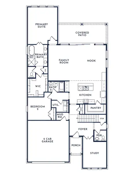 2D floor plan layout of this home in Parkmont – Timberbrook, Justin, TX (Image 3).