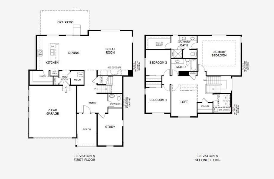 2D floor plan layout for the Jansen by Landsea Homes in Cherry Meadows, Brighton, CO (Image 3).