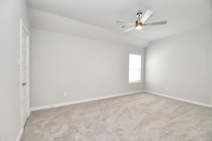Generously sized secondary bedrooms featuring spacious closets, soft and inviting carpeting underfoot, large windows allowing plenty of natural light, and the added touch of privacy blinds for your personal retreat. Sample photo of completed home with similar floor plan. Actual colors and selections may vary. Generously sized secondary bedrooms featuring spacious closets, soft and inviting carpeting underfoot, large windows allowing plenty of natural light, and the added touch of privacy blinds for your personal retreat. Sample photo of completed home with similar floor plan. Actual colors and selections may vary.