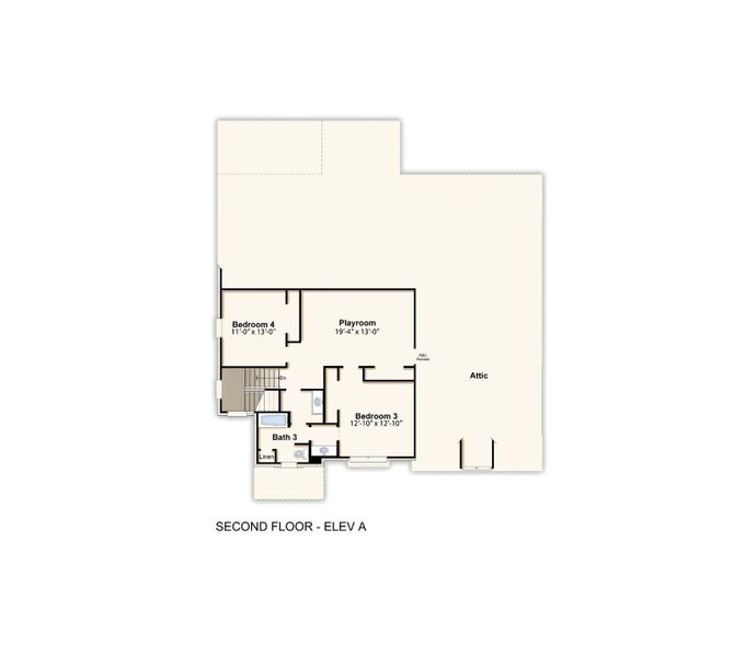 2D floor plan layout for the Chestnut by Grant & Co in White Oak, Arlington, TN (Image 4).