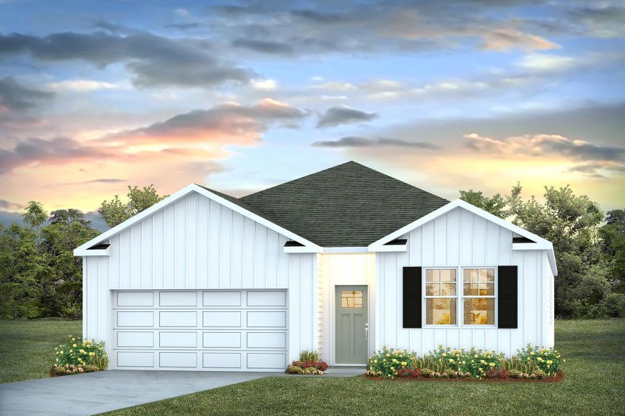 Front exterior of a new home in Pineview North, Summerville, SC, highlighting curb appeal (Image 1).