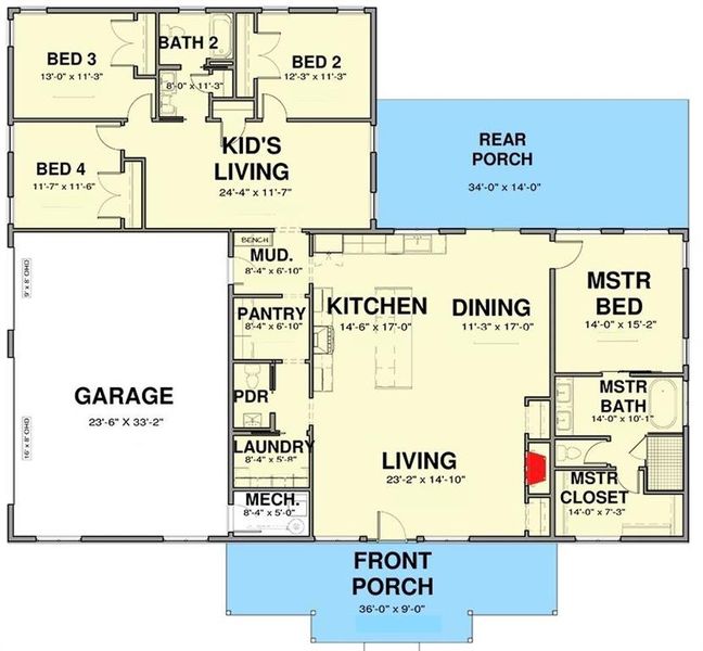 2D floor plan layout of this home in Echo Grove, Poolville, TX (Image 4). 2D floor plan layout of this home in Echo Grove, Poolville, TX (Image 4).