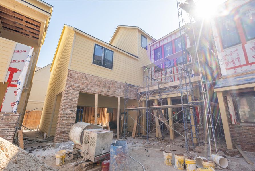 Progress as of 2/1/26. Brick work in progress on all units.