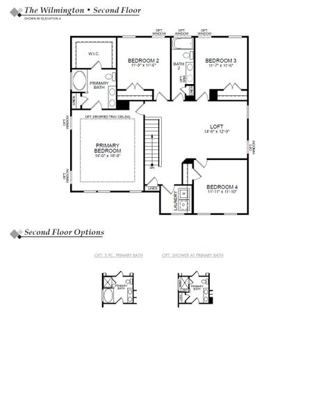 2D floor plan layout for the Wilmington by Eastwood Homes in Oakley Pointe, Moncks Corner, SC (Image 4).