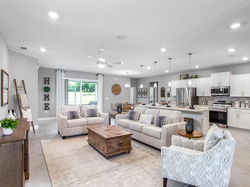 With a spacious, open living area, it`s easy to enjoy time with family and friends - Waylyn home plan by Highland Homes