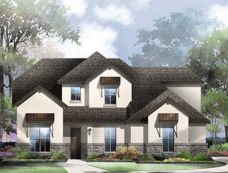 Carmel Floor Plan in Stewart's Forest, Conroe | Sitterle Homes Elevation C Carmel Floor Plan in Stewart's Forest, Conroe | Sitterle Homes Elevation C