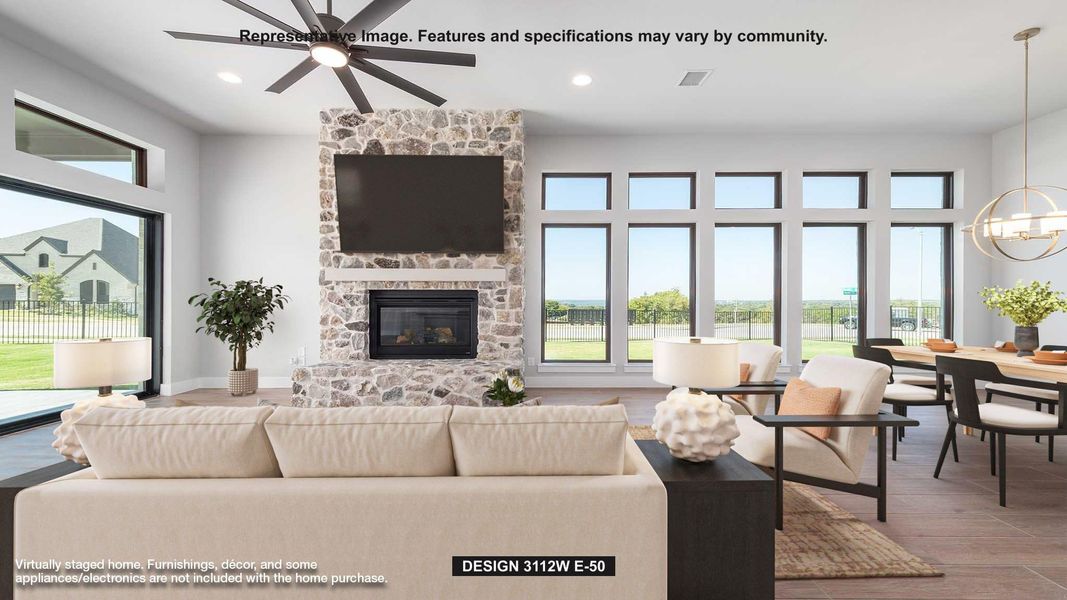 Furnished interior view inside a new home in The Colony, Bastrop (Image 6). Furnished interior view inside a new home in The Colony, Bastrop (Image 6).