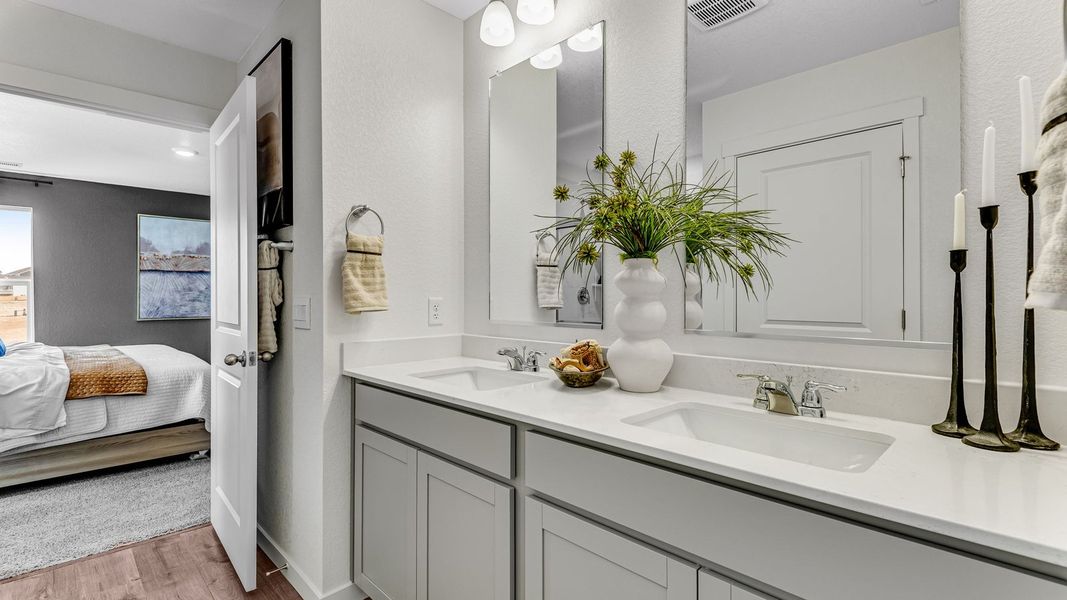 Furnished interior view inside a new home in Silver Peaks, Lochbuie (Image 18). Furnished interior view inside a new home in Silver Peaks, Lochbuie (Image 18).