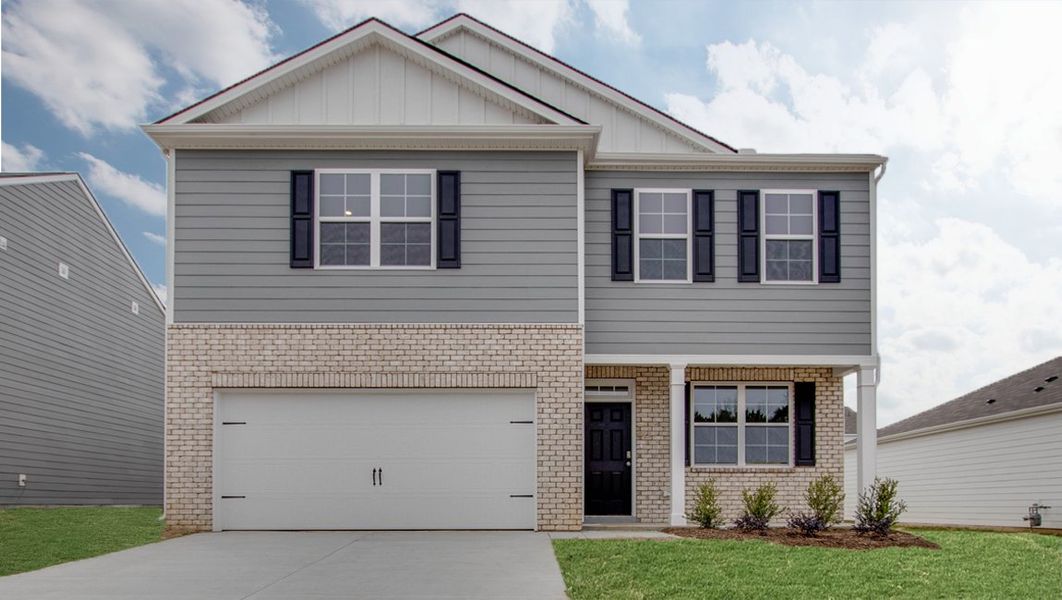 Front exterior of a new home in Woodbridge Glen Single Family, Lebanon, TN, highlighting curb appeal (Image 1). Front exterior of a new home in Woodbridge Glen Single Family, Lebanon, TN, highlighting curb appeal (Image 1).