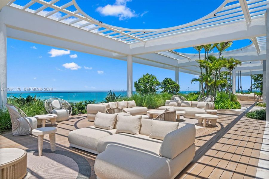Exterior details and patio area of a home in 72 Park, Miami Beach (Image 21).
