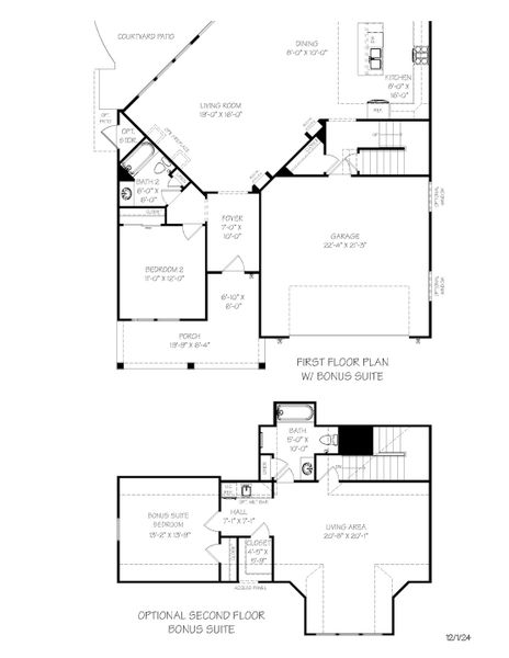 2D floor plan layout of this home in The Courtyards at Stewarts Creek, Smyrna, TN (Image 21).