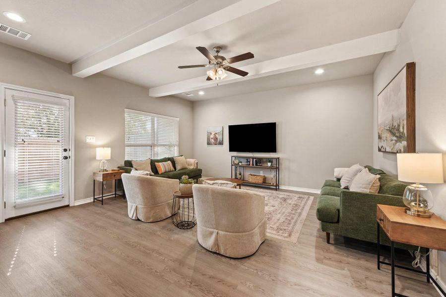Furnished interior view inside a new home in , College Station (Image 12). Furnished interior view inside a new home in , College Station (Image 12).