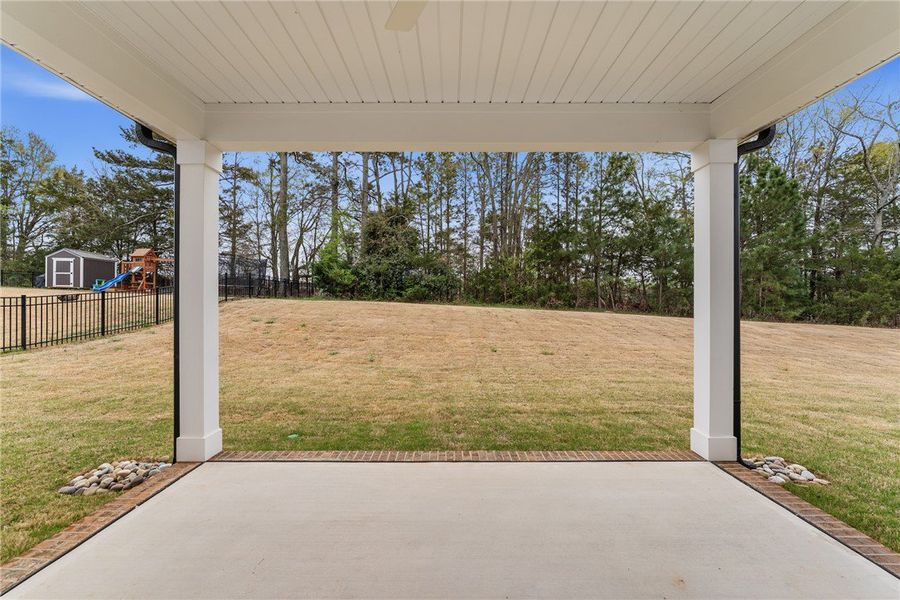 Enjoy outdoor living on this expansive patio overl