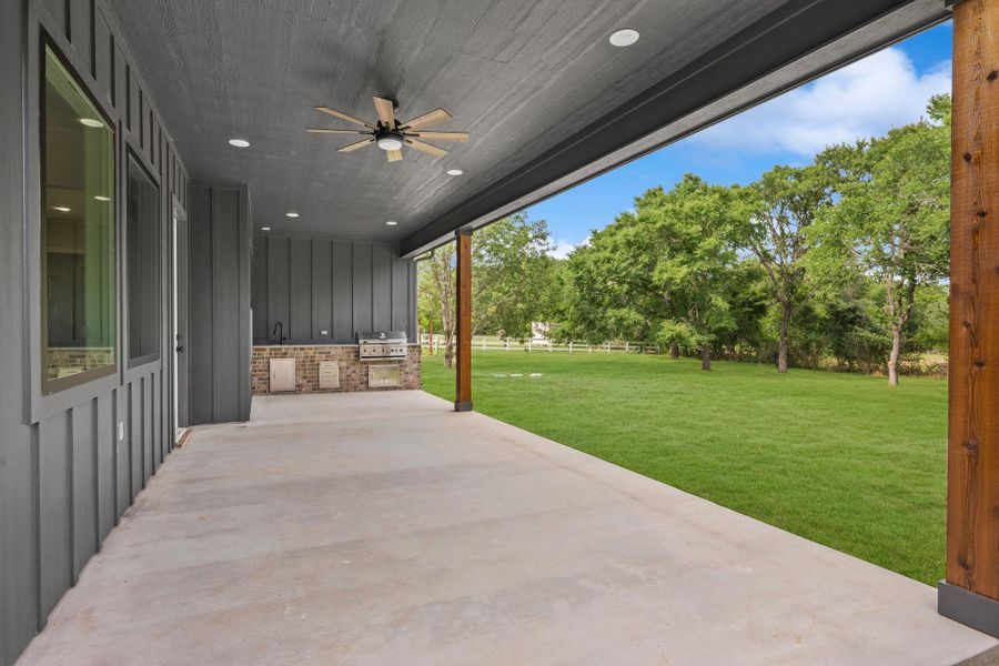 Exterior details and patio area of a home in , College Station (Image 34).