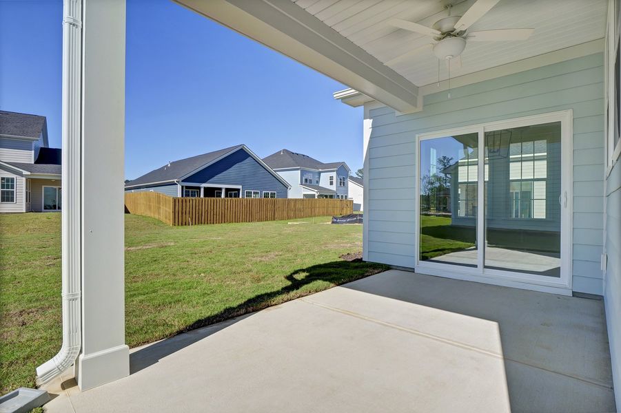 Exterior details and patio area of a home in Grand Park, Leland (Image 3). Exterior details and patio area of a home in Grand Park, Leland (Image 3).
