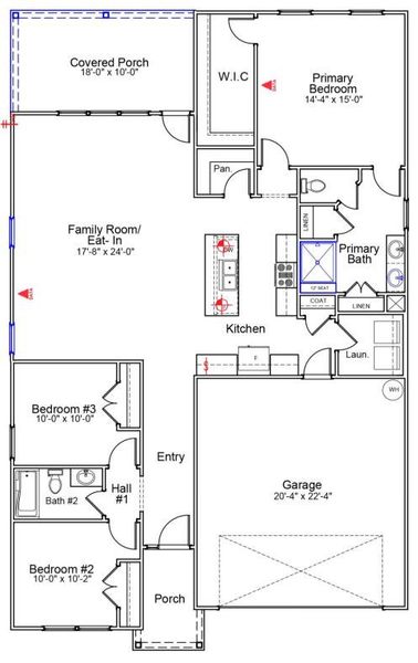 2D floor plan layout of this home in Fairway Woods at Wyboo, Manning, SC (Image 1). 2D floor plan layout of this home in Fairway Woods at Wyboo, Manning, SC (Image 1).