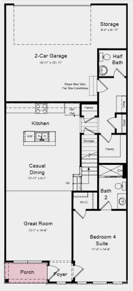 Additional Highlights Include: Study in place of loft, and 30" freestanding gas range.