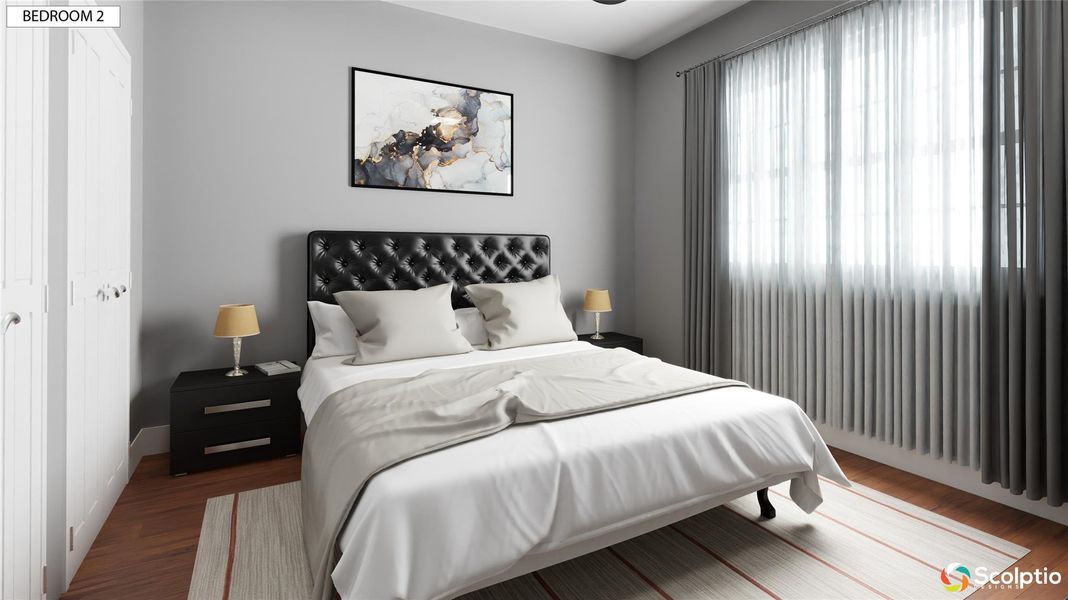 Secondary Bedroom w Mulled Windows