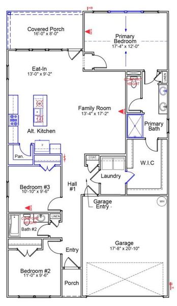 2D floor plan layout of this home in Fairway Woods at Wyboo, Manning, SC (Image 5). 2D floor plan layout of this home in Fairway Woods at Wyboo, Manning, SC (Image 5).