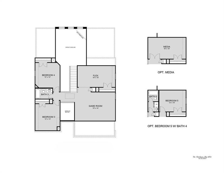 2D floor plan layout of this home in Rocky Creek Crossing, Fort Worth, TX (Image 3).