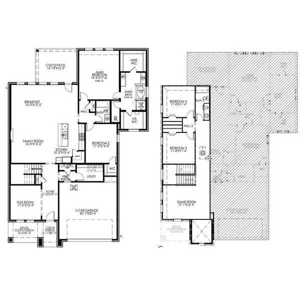 2D floor plan layout for the The Monticello by Lillian Custom Homes in Polo Ridge, Heath, TX (Image 3).