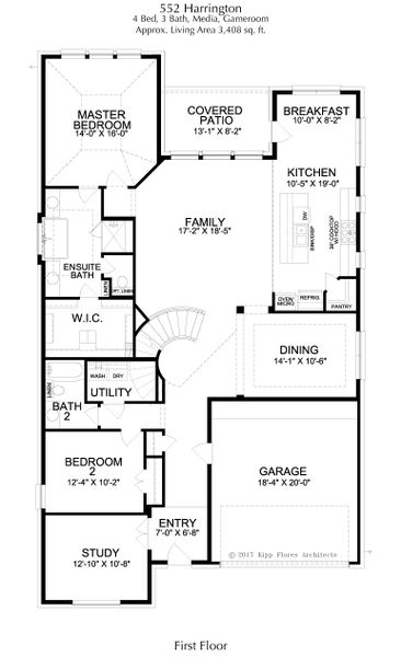 2D floor plan layout for the The Harrington by Landon Homes in Impression 55s, Frisco, TX (Image 1). 2D floor plan layout for the The Harrington by Landon Homes in Impression 55s, Frisco, TX (Image 1).