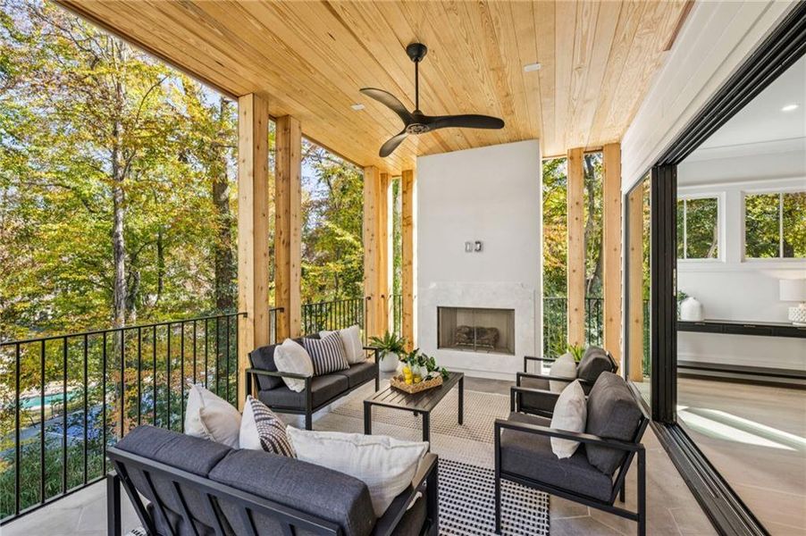 Exterior details and patio area of a home in , Atlanta (Image 3). Exterior details and patio area of a home in , Atlanta (Image 3).