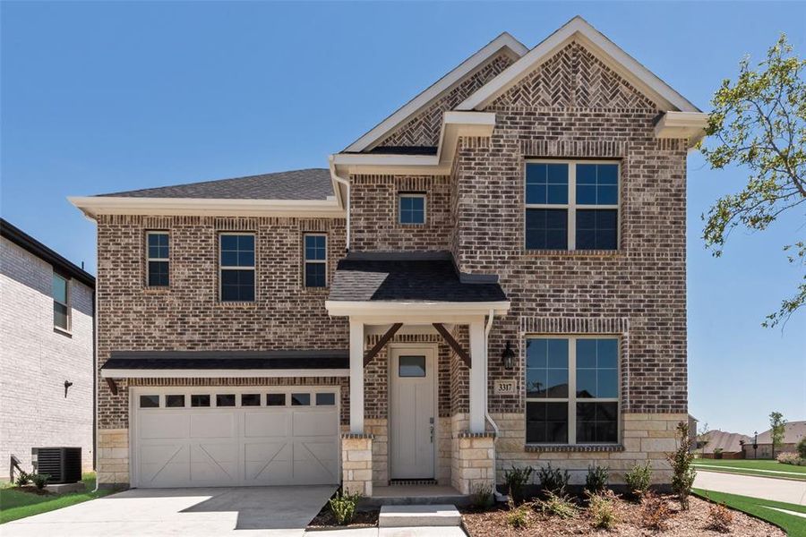 Front exterior of a new home in Villages of Hurricane Creek, Anna, TX, highlighting curb appeal (Image 2). Front exterior of a new home in Villages of Hurricane Creek, Anna, TX, highlighting curb appeal (Image 2).