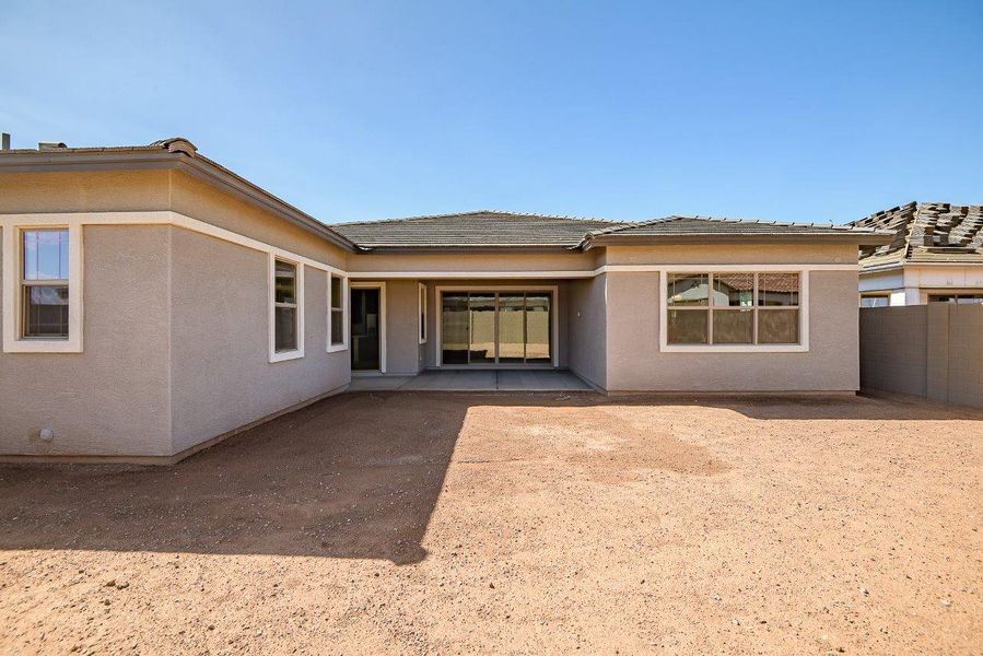 Front exterior of a new home in Palo Verde at North Creek, Queen Creek, AZ, highlighting curb appeal (Image 26).