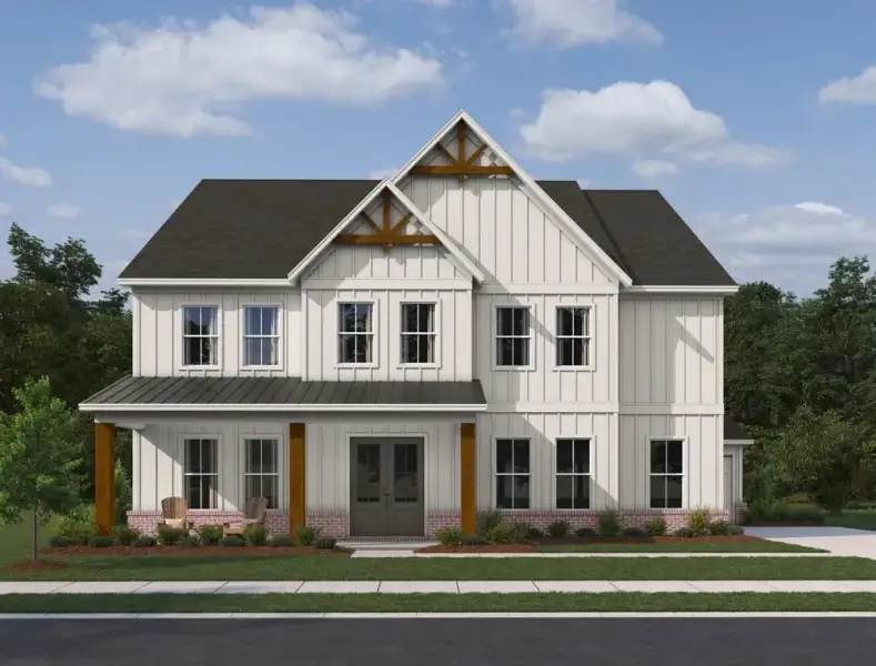 Representative exterior photo of a completed home built from the Madison by Ashton Woods in Sterling Crest, Cumming, GA (Image 2). Representative exterior photo of a completed home built from the Madison by Ashton Woods in Sterling Crest, Cumming, GA (Image 2).