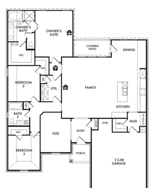2D floor plan layout for the Cromwell by Impression Homes in Timberbrook, Justin, TX (Image 3). 2D floor plan layout for the Cromwell by Impression Homes in Timberbrook, Justin, TX (Image 3).