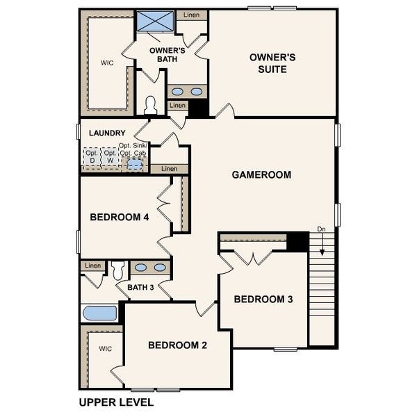 2D floor plan layout of this home in Blue Sky Meadows, Monroe, NC (Image 4).