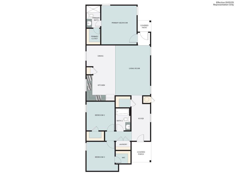 2D floor plan layout of this home in Harvest Ridge, Elgin, TX (Image 5).