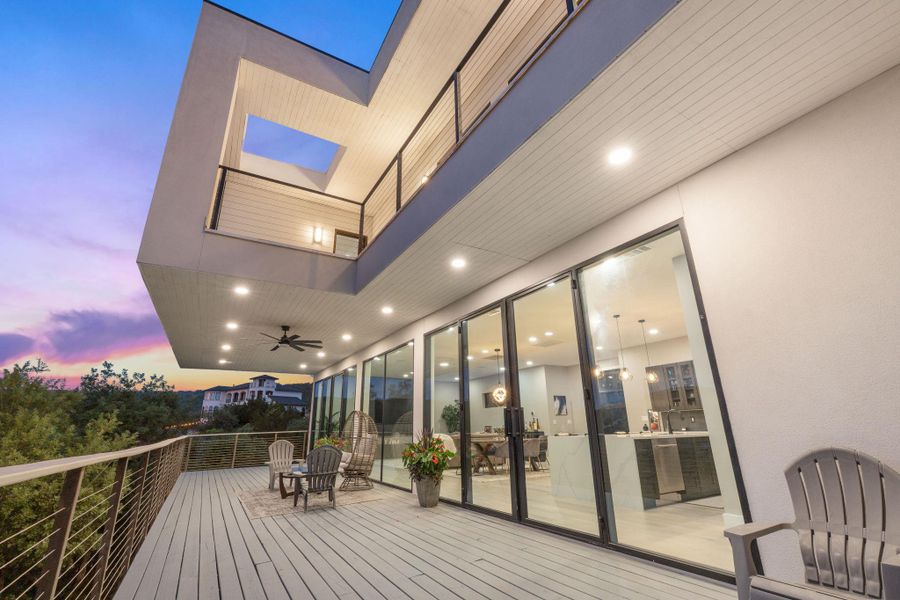 Exterior details and patio area of a home in , Volente (Image 22).