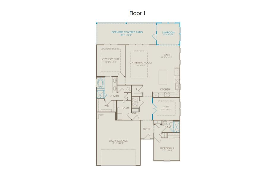2D floor plan layout of this home in Del Webb at Legacy Hills, Celina, TX (Image 3). 2D floor plan layout of this home in Del Webb at Legacy Hills, Celina, TX (Image 3).