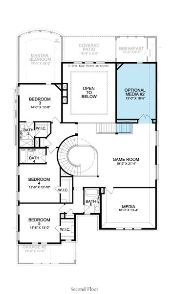 2D floor plan layout for the Malibu by Landon Homes in Fields - Brookside North, Frisco, TX (Image 10). 2D floor plan layout for the Malibu by Landon Homes in Fields - Brookside North, Frisco, TX (Image 10).
