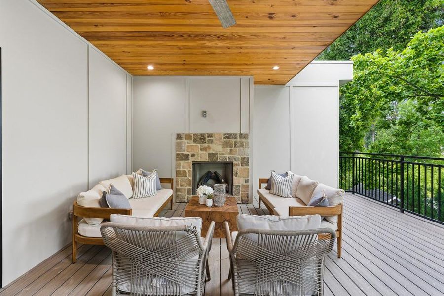Exterior details and patio area of a home in , Atlanta (Image 2). Exterior details and patio area of a home in , Atlanta (Image 2).