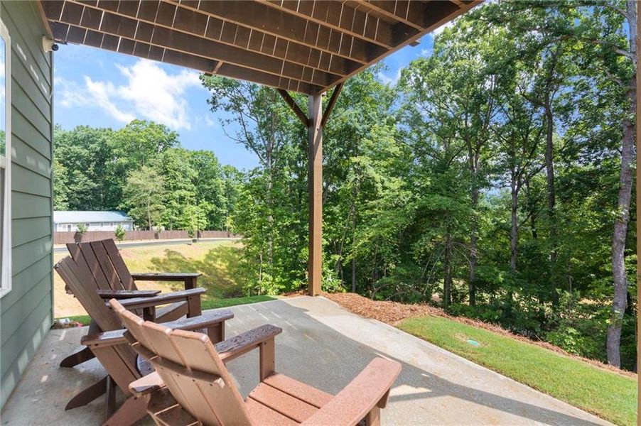 Exterior details and patio area of a home in Creekside, Dawsonville (Image 24). Exterior details and patio area of a home in Creekside, Dawsonville (Image 24).
