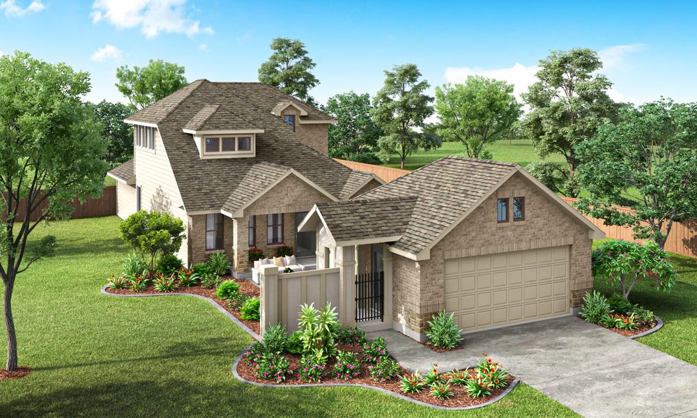 Representative exterior photo of a completed home built from the Majestic by Pacesetter Homes in Leonard Trails, Anna, TX (Image 22). Representative exterior photo of a completed home built from the Majestic by Pacesetter Homes in Leonard Trails, Anna, TX (Image 22).