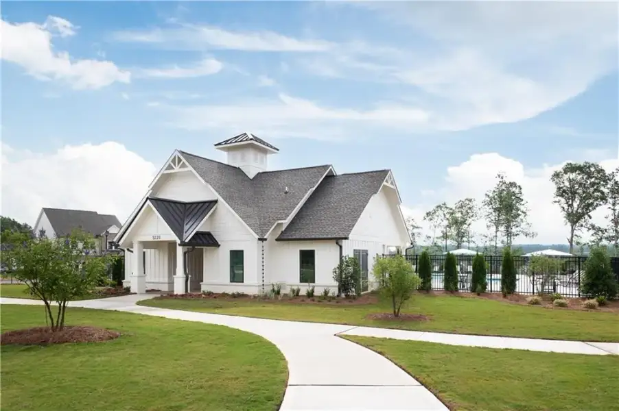 Front exterior of a new home in Eastlyn Crossing, Flowery Branch, GA, highlighting curb appeal (Image 17).