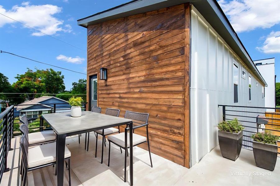 View of patio featuring outdoor dining space