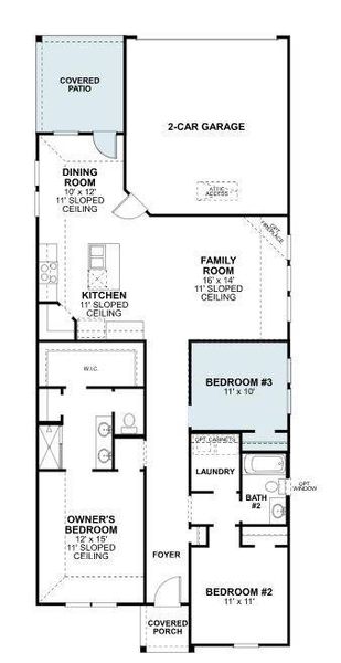 2D floor plan layout of this home in Tarrytown, Crowley, TX (Image 3).