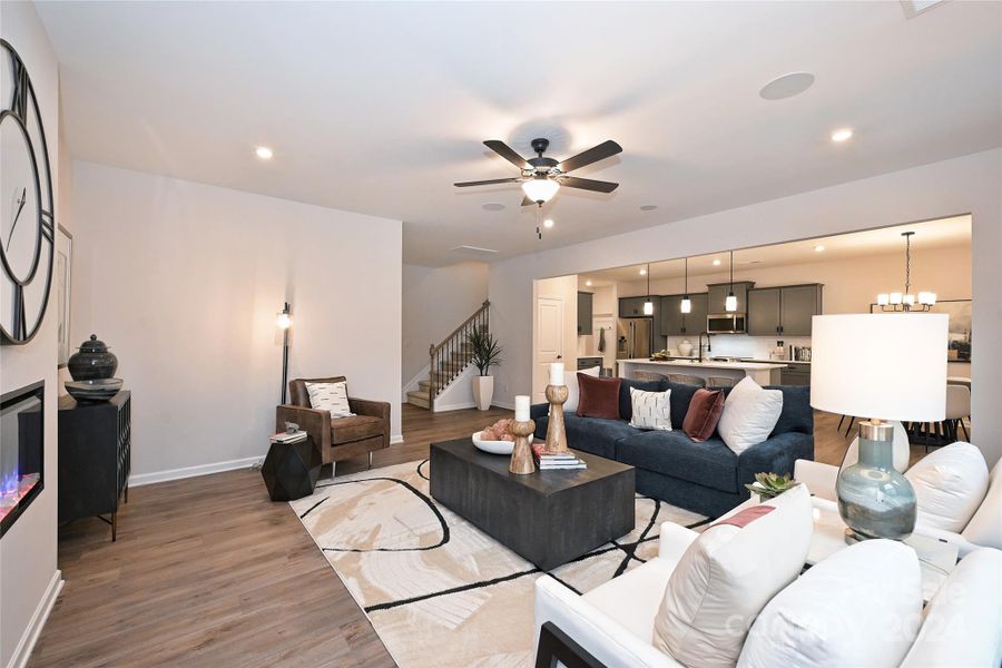 Open concept family room and kitchen