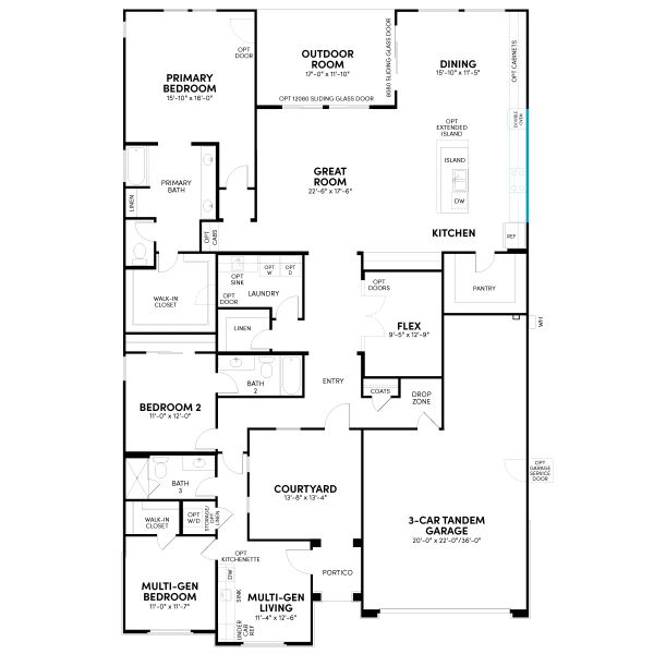 2D floor plan layout for the Solstice Phase 2b by Brookfield Residential in Mariposa at Blossom Rock, Apache Junction, AZ (Image 7).