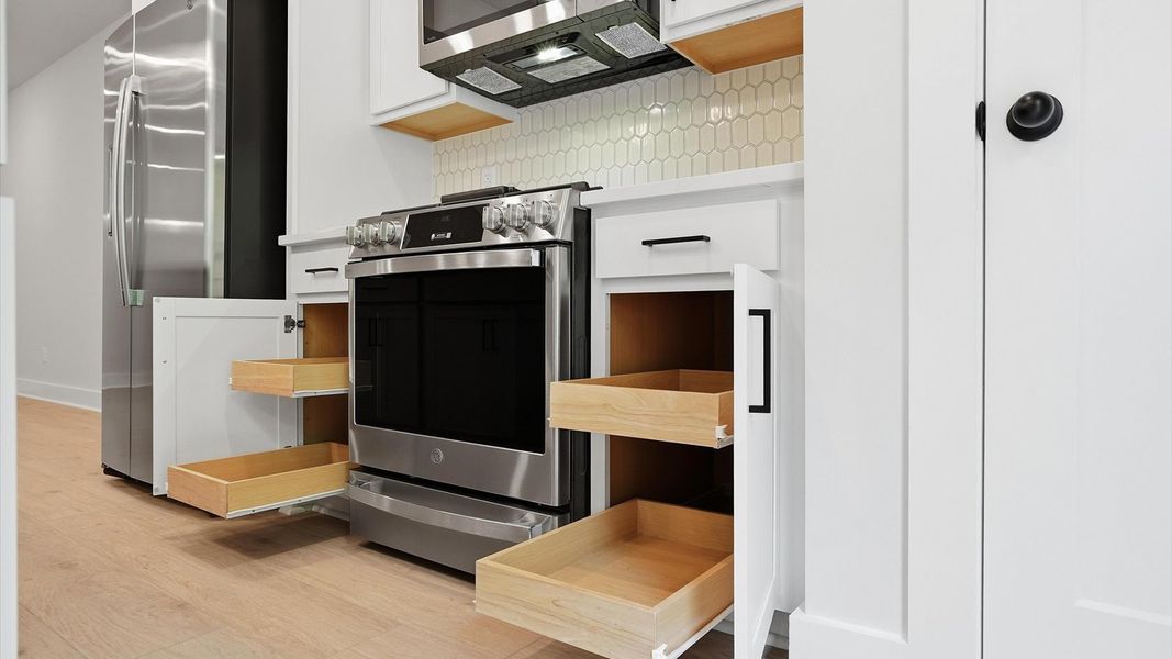 First-rate kitchen with functional layout, abundant storage, and stainless steel appliances located in Simpsonville, SC