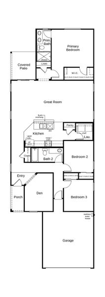 2D floor plan layout of this home in Wildflower Reserve, Tucson, AZ (Image 1).