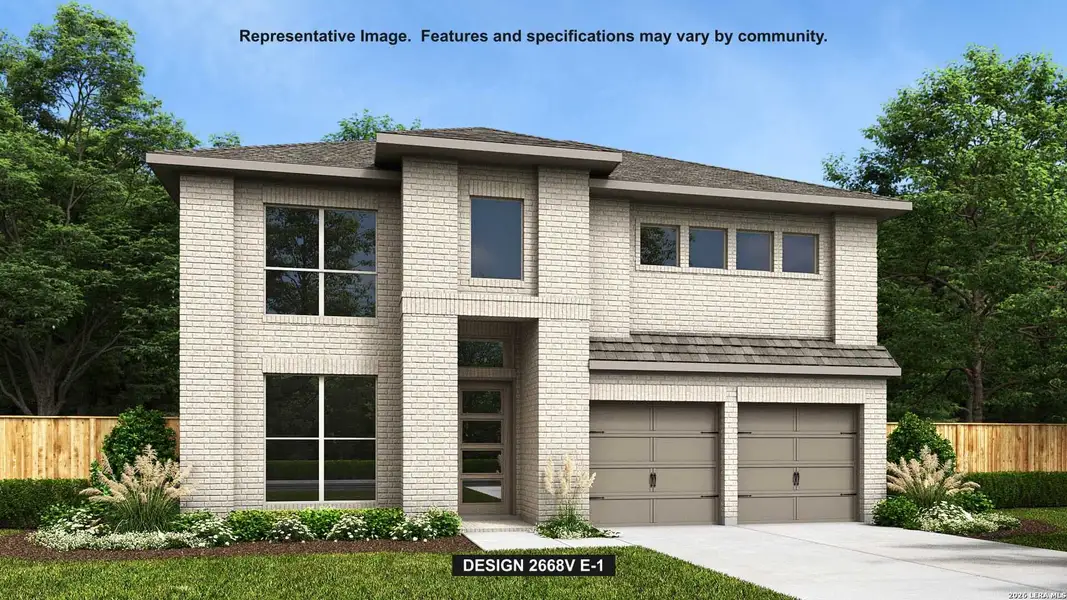 Front exterior of a new home in Corley Farms, Boerne, TX, highlighting curb appeal (Image 1). Front exterior of a new home in Corley Farms, Boerne, TX, highlighting curb appeal (Image 1).